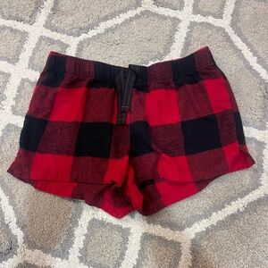 Old Navy Red and Black Plaid PJ Shorts